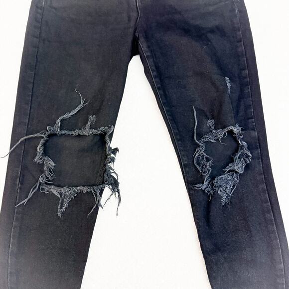Daniel Patrick Black Denim Skinny Ripped Jeans Size 27 - Picture 7 of 10